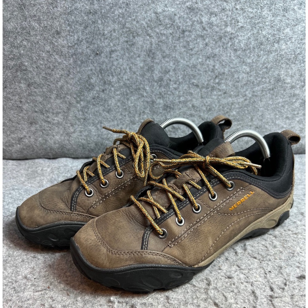 Merrell Chameleon Brown Leather Hiking Shoes Mens Vibram Trail Sneakers Size 11